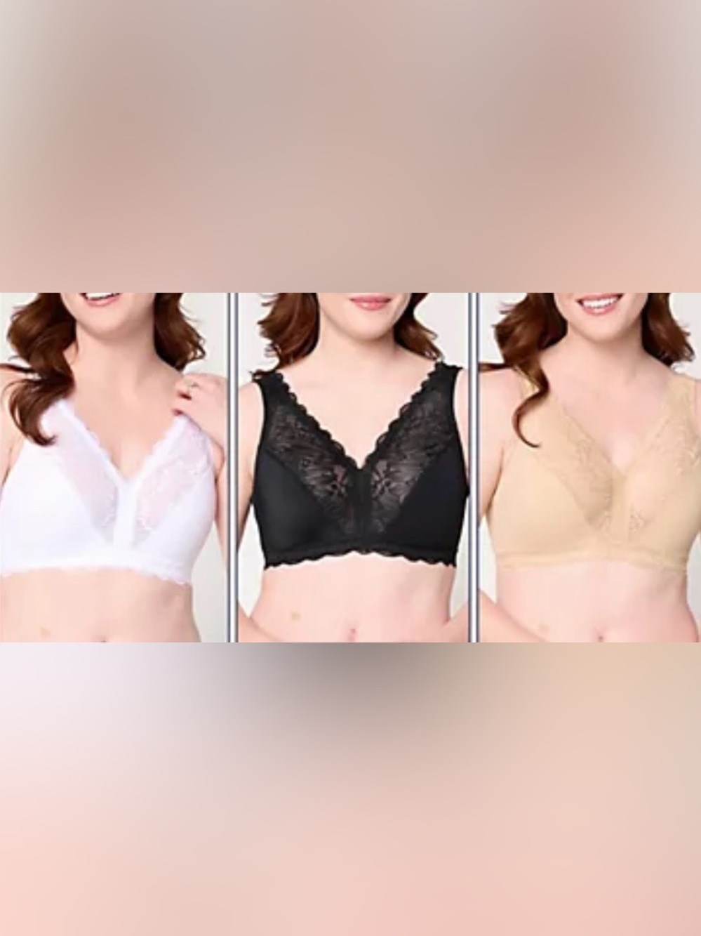 Breezies 3 Pack Lace-Trim  Bralette - Women Intimates